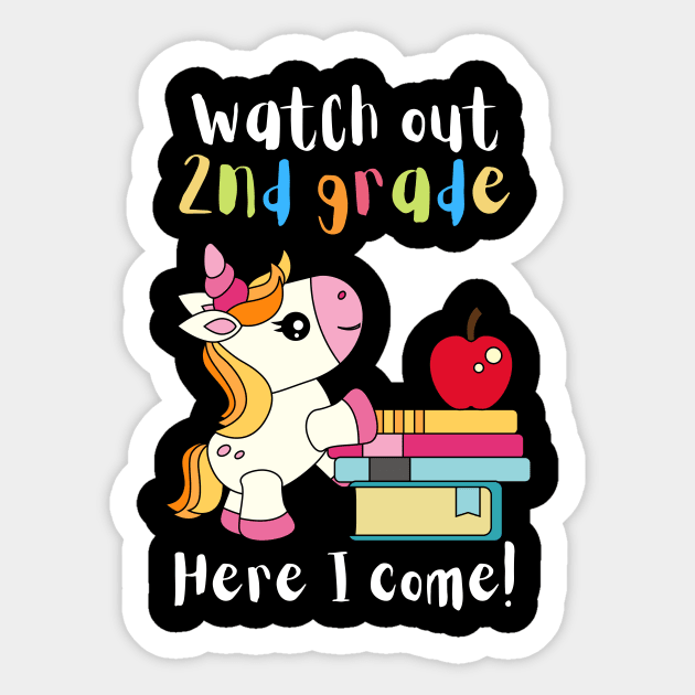 Watch Out Second Grade Unicorn Sticker by teewyld